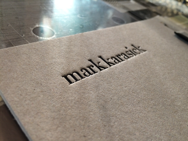 Gloss black foiling on 3mm greyboard
