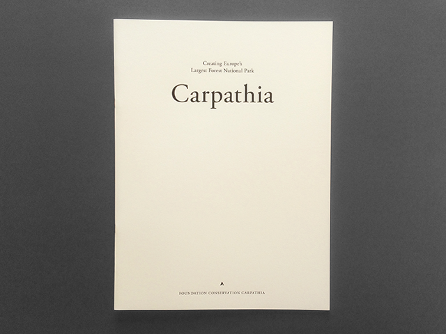 Award winning Foundation Carpathia Brochure. Cover produced on Conqueror 100% Cotton Soft White