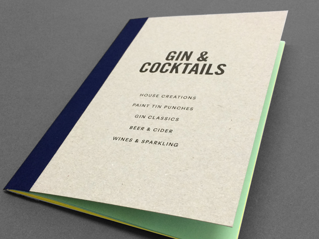 Gin and cocktails Drinks Menu