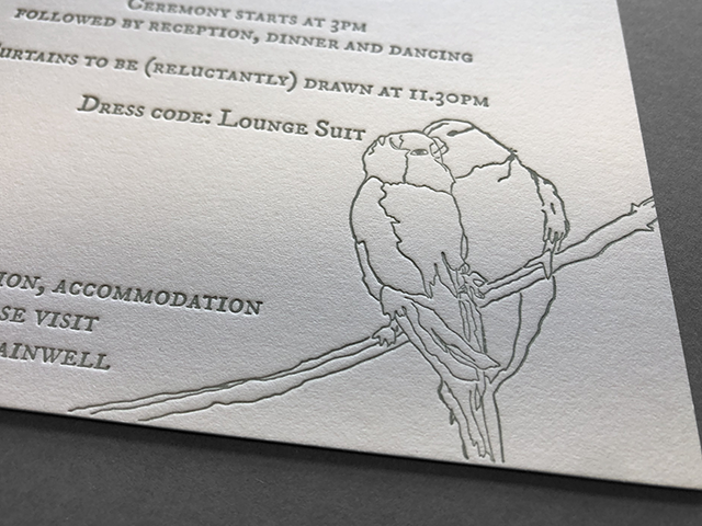 Letterpress Wedding invitation