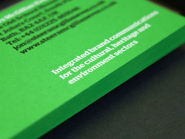 Fluorescent Green Edge Painted business card 