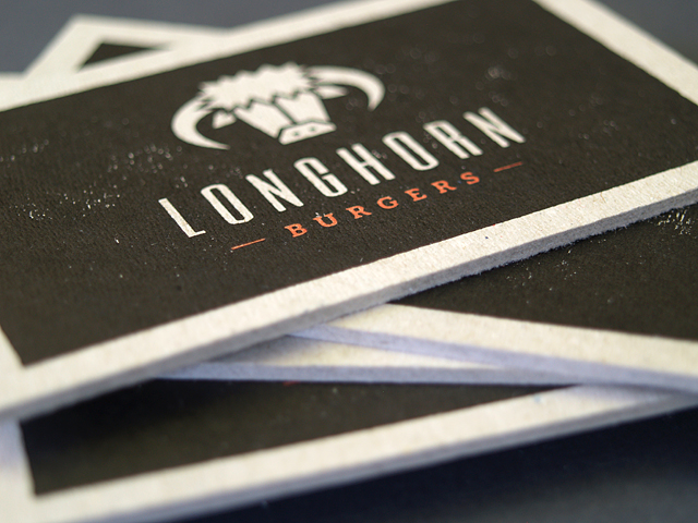 Letterpress business card longhorn