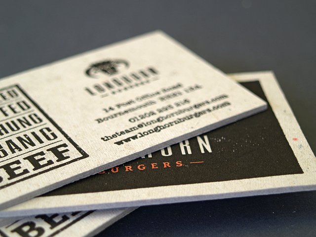 Letterpress business cards for Longhorn